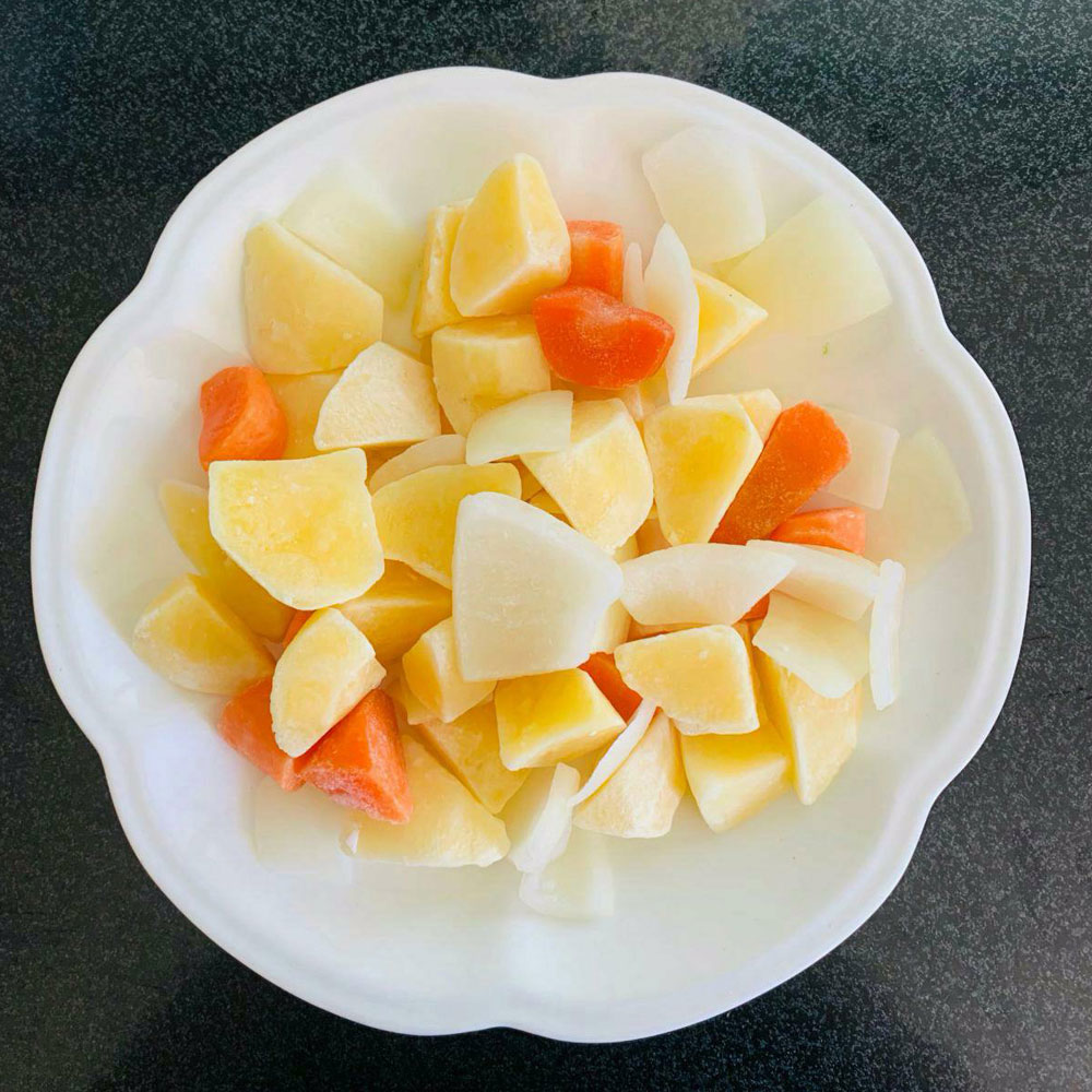 Frozen mixed curry vegetables(carrot/potato/white radish)