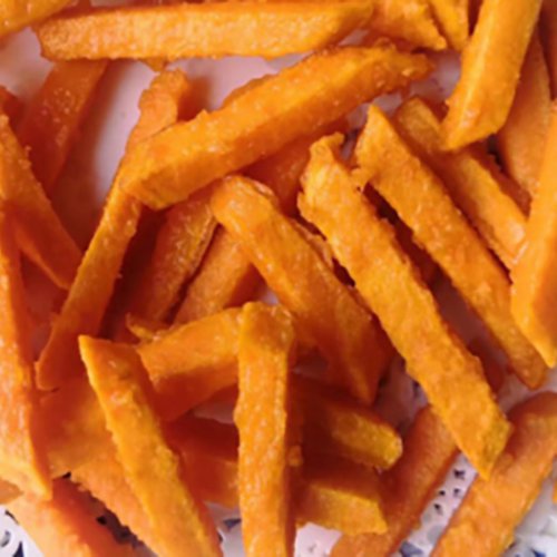 Frozen fried sweet potato strips
