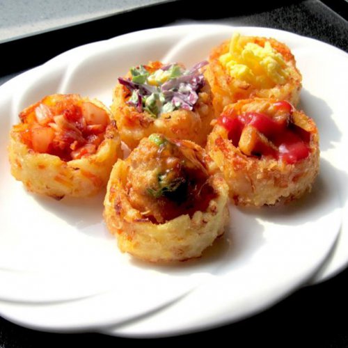 Frozen fried vegetable cup